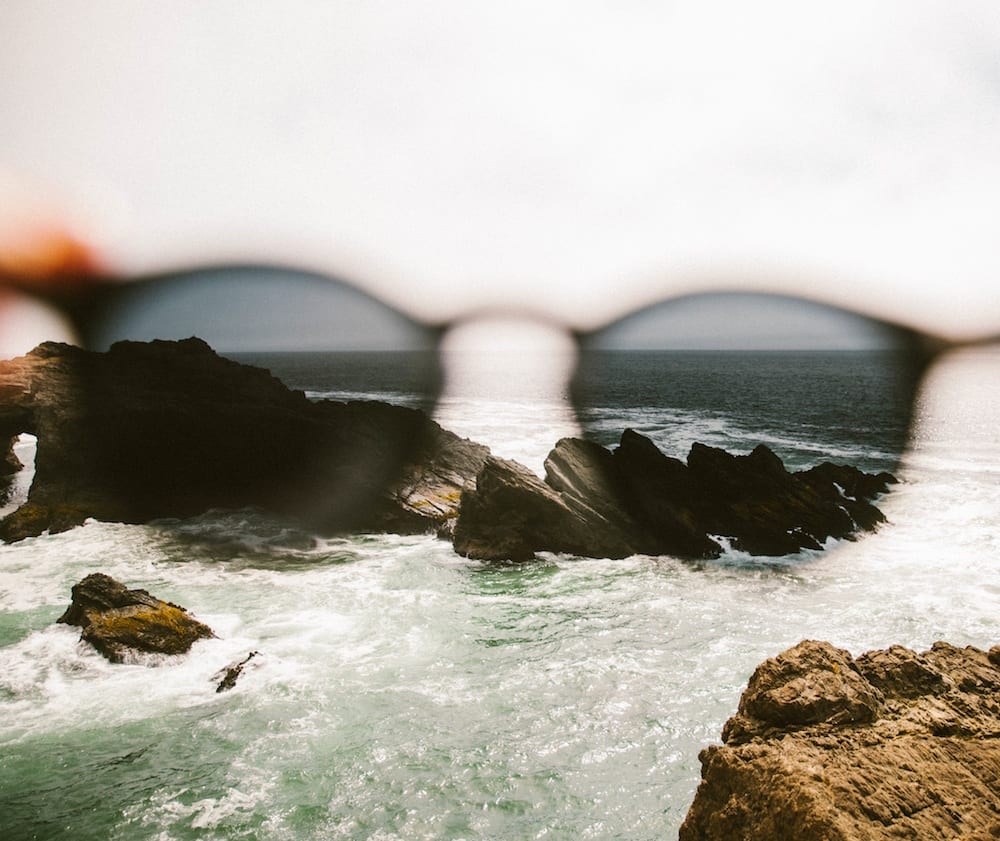 sunglasses over the beach