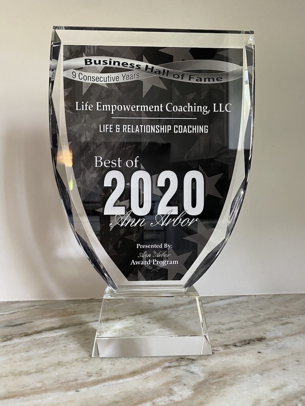 best of Ann Arbor 2020 life coach award